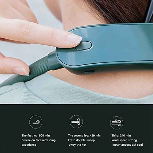 JYYBN USB Rechargeable Leafless Hanging Fan - 4800mAh Battery Powered Neck Fan for Personal Cooling - Perfect for Outdoor Activities, Travel, Work & Home Use