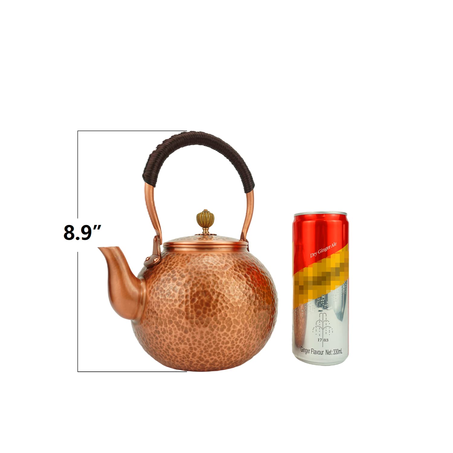 Handmade Solid Copper Tea Pot - 1400ml Hammered Stovetop Kettle for Gas & Induction - Pure Copper Teapot for Tea Lovers & Home Brewing - Perfect for Chai, Herbal Tea & Traditional Tea Ceremonies
