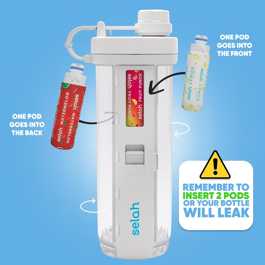 20oz Flavored Water Bottle with 6 Flavor Pods - Energy & Sports Drink Enhancer for Gym & Outdoor