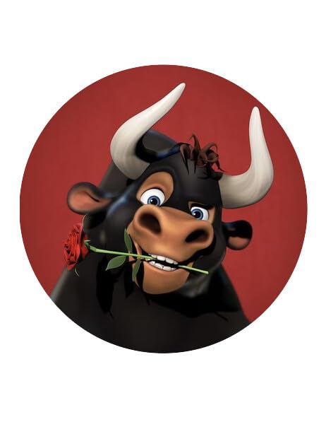 Bull with Rose Edible Image for 7.5