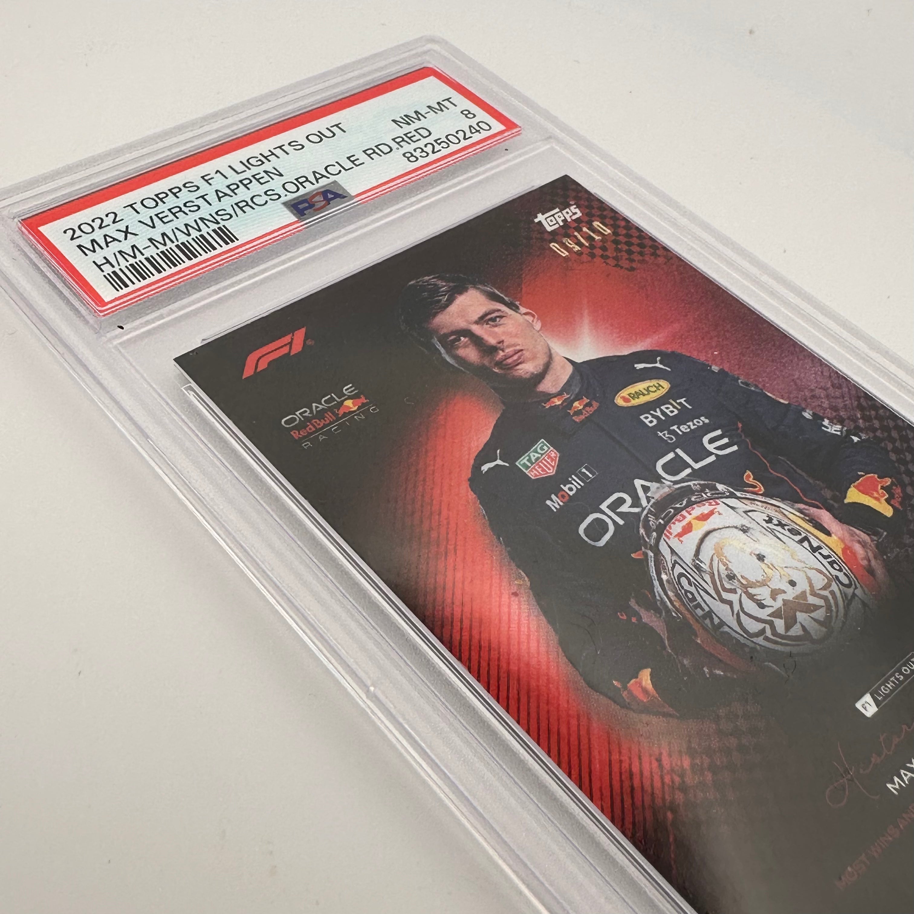 PSA 8 9/10 Max Verstappen History Maker - Most Wins & Races for Oracle Red Bull Racing - Limited Edition Collectible Card for Formula 1 Fans & Sports Memorabilia Collectors - Perfect for Display, Investment & F1 Enthusiasts