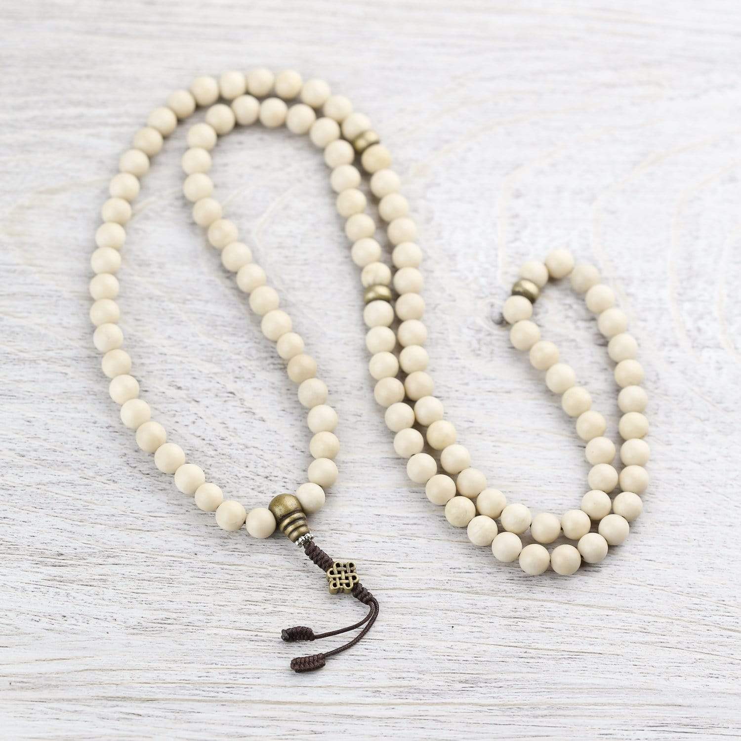 Guiding Fossil Jasper Mala Beads - Natural Healing Stone Meditation Bracelet for Stress Relief & Spiritual Balance | Perfect for Yoga, Mindfulness & Chakra Cleansing