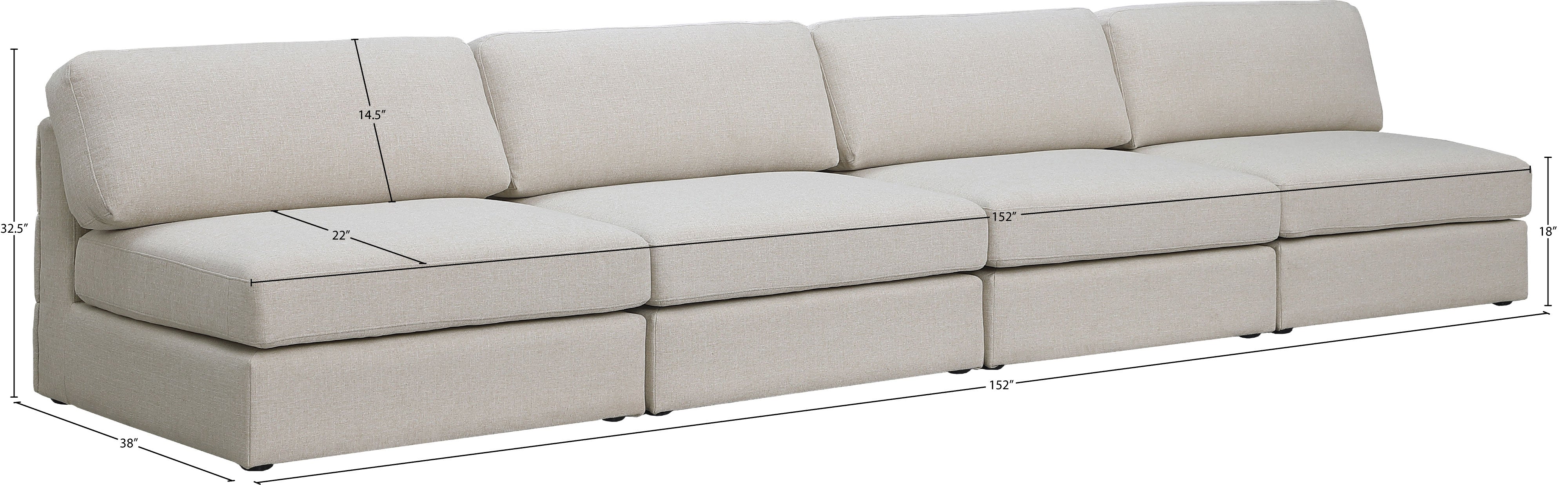 Beckham Durable Linen Textured Fabric Modular Sofa - Modern Sectional Couch for Living Room, Lounge & Family Room Comfort