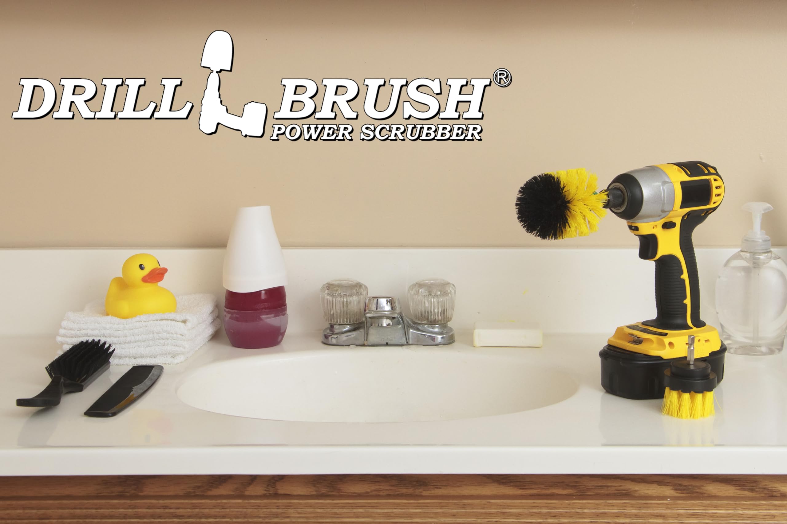 Scrub Brushes for Cleaning - Heavy Duty Bathroom, Tile & Grout Scrubber - Bathtub & Shower Drill Cleaning Brush - Power Scrubber with Ergonomic Handle - Perfect for Deep Cleaning Showers, Tiles and Bathroom Surfaces