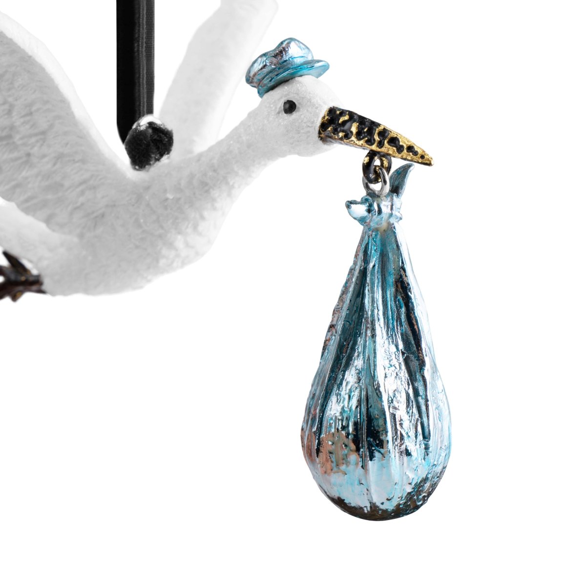 Stork Ornament - Handmade Christmas Tree Decoration for Holiday Home Decor | Perfect for Baby Showers, Nurseries & Winter Festivals