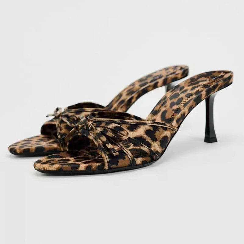 Stylish Leopard Print Bow Kitten Heels for Women - Elegant Low Block Heel Pumps for Office, Party & Wedding - Comfortable Dress Shoes for Daily Wear