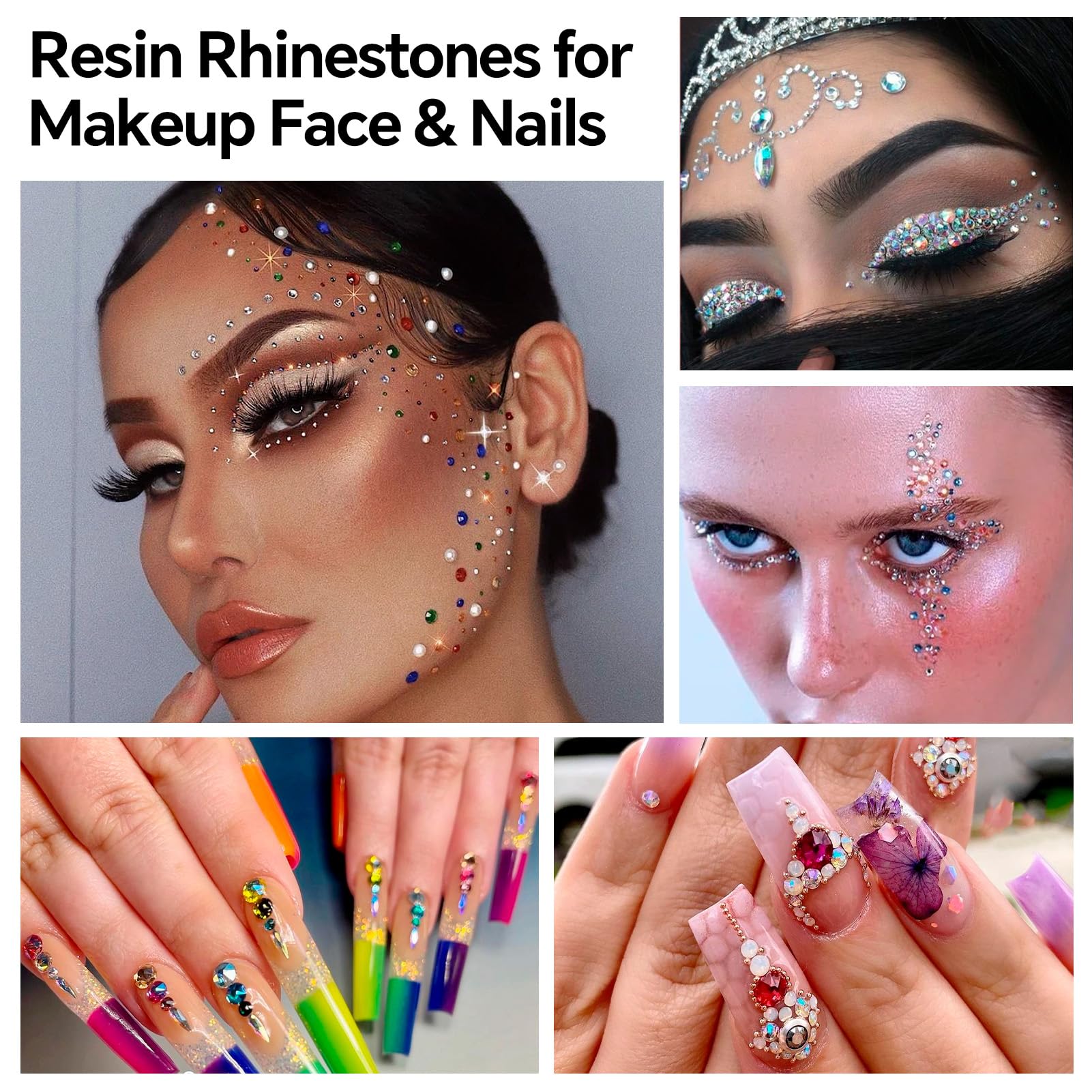 10000PCS 3mm Transparent AB Rhinestones Bulk - Flat Back Round Jelly AB Crystal Gems for Crafts, Nail Art, Face Jewelry, Tumbler Decoration & Clothing Accessories | Non-Hotfix Wholesale Rhinestones for DIY Projects & Handmade Decor