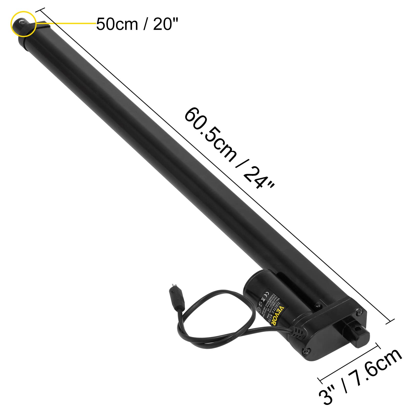 Happybuy 12V Heavy Duty Electric Actuator - 20 Inch Stroke, 900N Force Linear Actuator with Mounting Bracket for Recliner Chairs, TV Lift Tables, Massage Beds, Electric Sofas & Home Automation Projects - Perfect for DIY Furniture Adjustments & Smart Home Upgrades