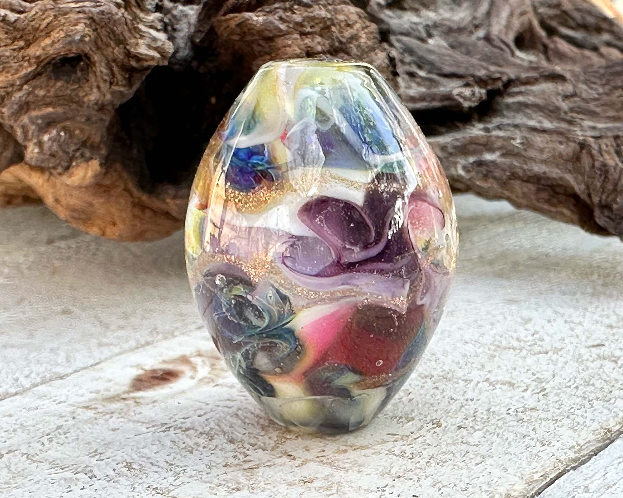 Vibrant Prism Twist Lampwork Glass Focal Bead for Jewelry Making - DIY Necklace, Bracelet & Craft Projects - SRA Handmade Artisan Bead