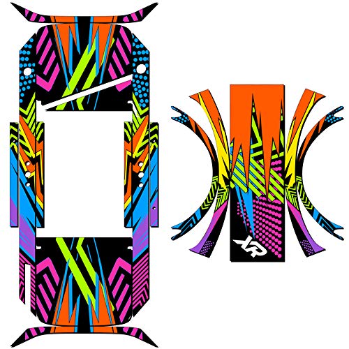 OneWheel Plus XR Graphics Kit - Mayhem Retro Design Rail & Fender Decals with Grip Tape by Earth Surf Designs | Custom Stickers for Electric Skateboard Accessories | Perfect for Street Riding & Board Personalization