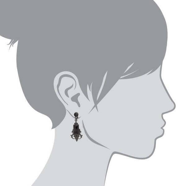1928 Jewelry Black Rectangle Crystal Drop Earrings for Women - Elegant Dangle Earrings for Party, Wedding & Evening Wear
