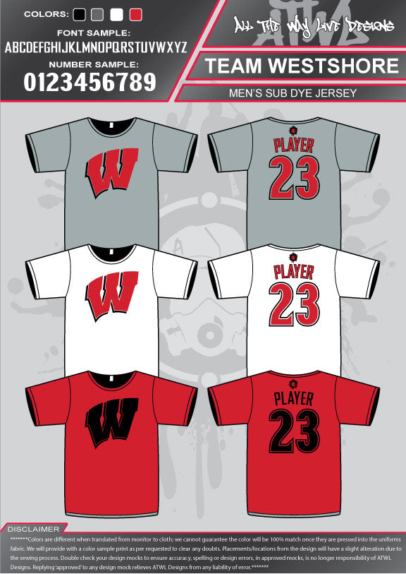 BIG W Men's Sublimated Soccer Jerseys - Team Westshore Parent - High-Quality Breathable Soccer Uniforms for Men - Perfect for Games, Training & Fan Support