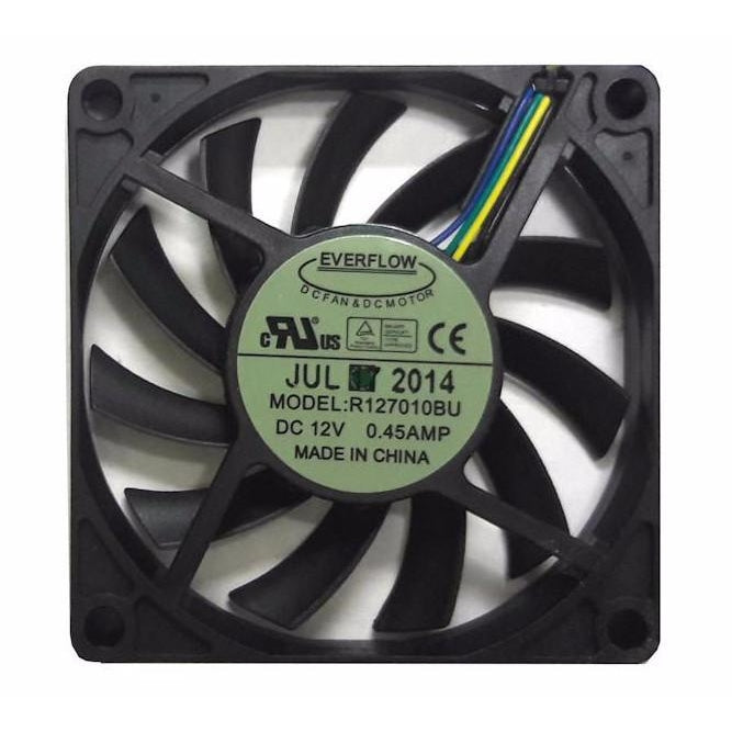 Everflow 70x70x10mm Ultra High Speed Dual Ball Bearing 12V PWM Cooling Fan R127010BUAF - Perfect for PC Cooling, Electronics, and DIY Projects