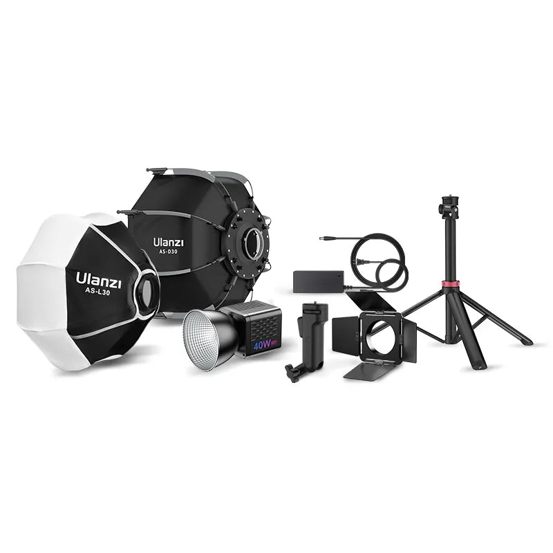Ulanzi 40W Portable LED Video Light Kit with Adjustable Brightness & Color Temperature - Perfect for YouTube, Vlogging, Photography, and Studio Lighting