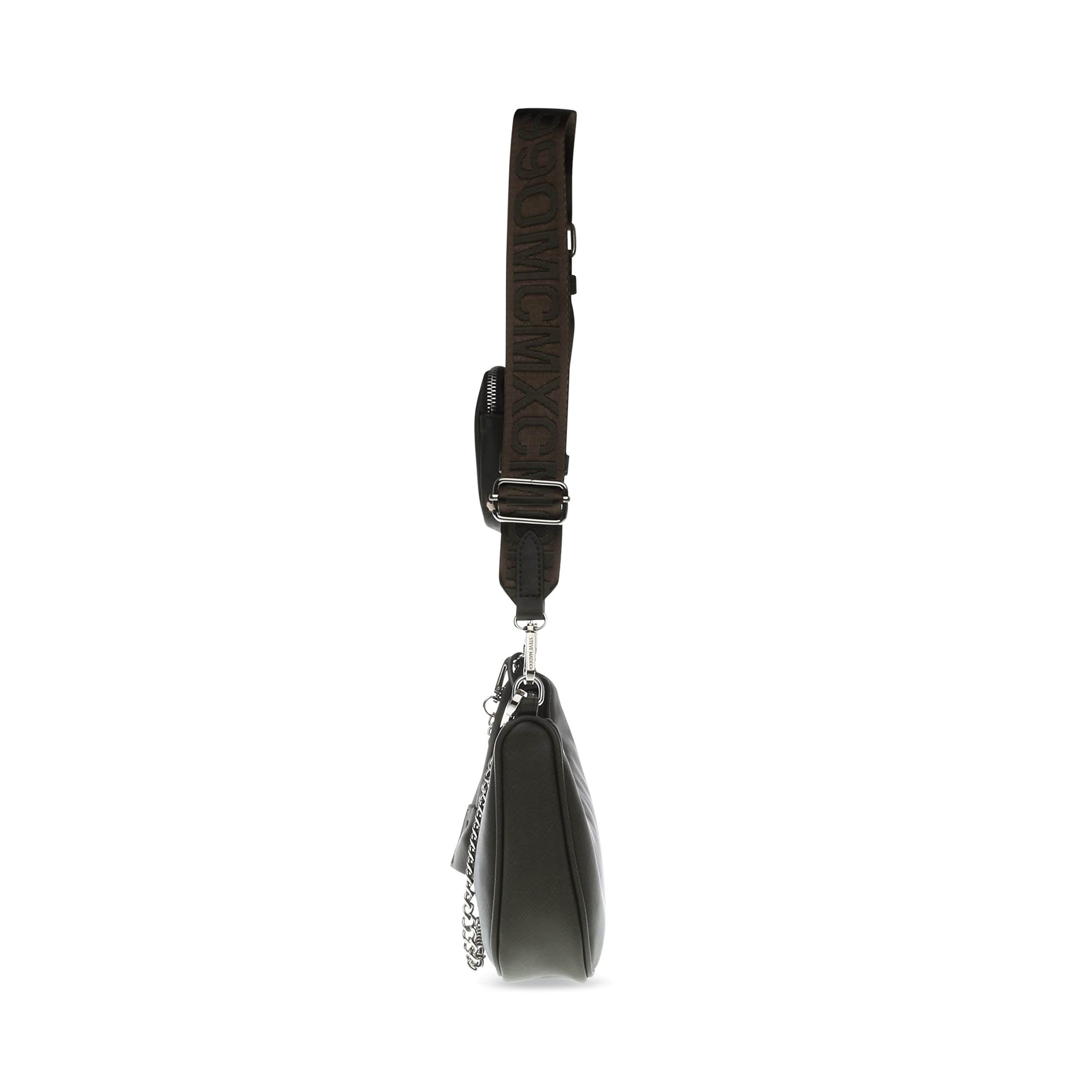 Steve Madden Women's Faux Leather Crossbody Bag with Multiple Pockets - Stylish Purse for Everyday Use, Travel & Shopping