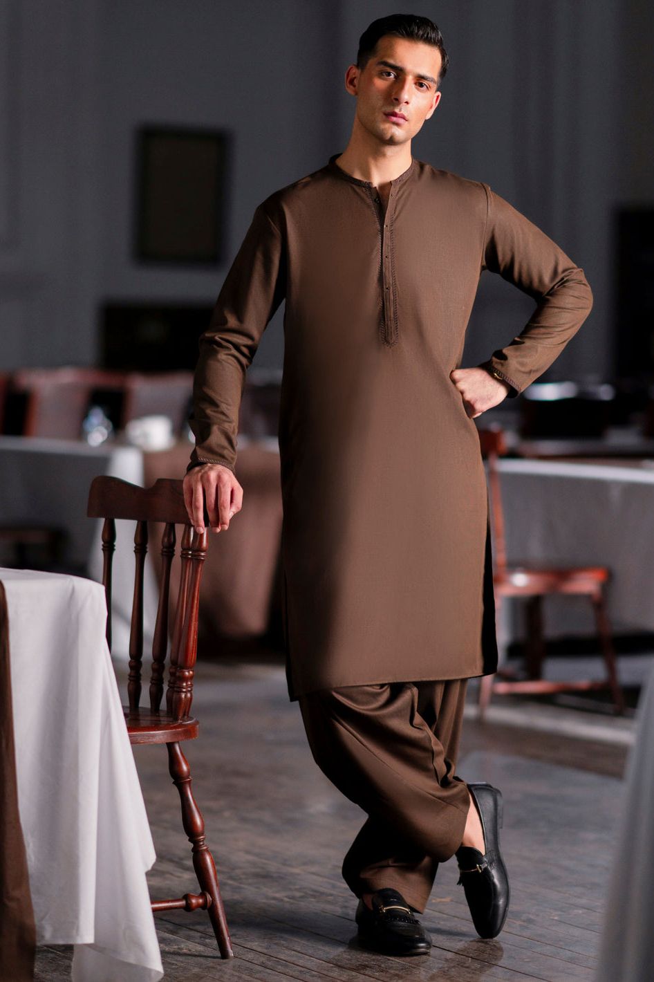 Stylish Blended Brown Shalwar Kameez for Women | Traditional Pakistani Dress | Perfect for Weddings, Festivals & Special Occasions