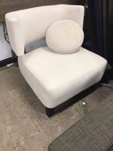 Ergonomic Cream Curved Back Chair with Removable Pillow - Comfortable Office & Home Desk Chair for Work, Study, and Relaxation