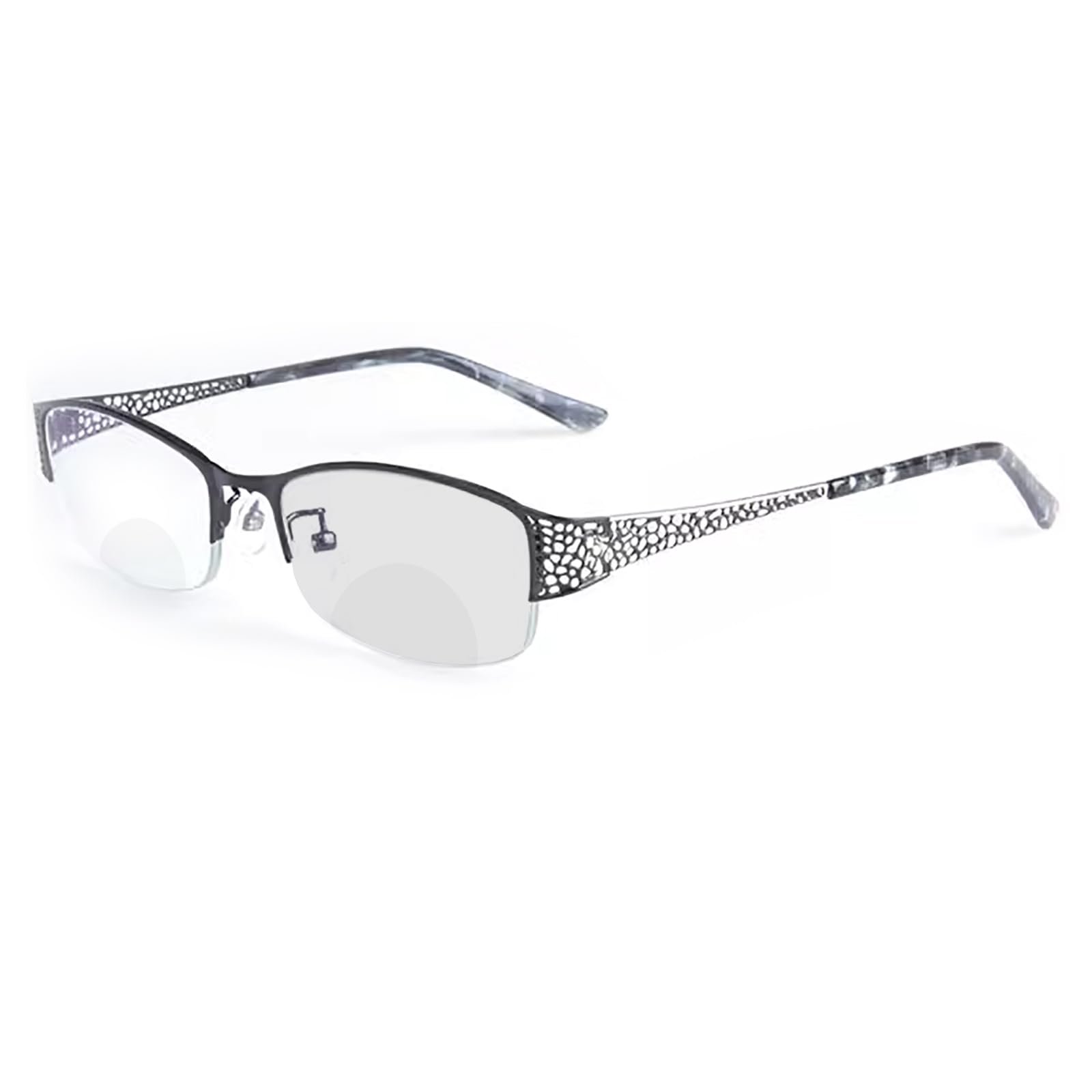 Fashion Photochromic Bifocal Reading Glasses for Women - Transition Metal Frame Red Readers with Sun Protection - Perfect for Reading Outdoors, Driving, and Daily Use