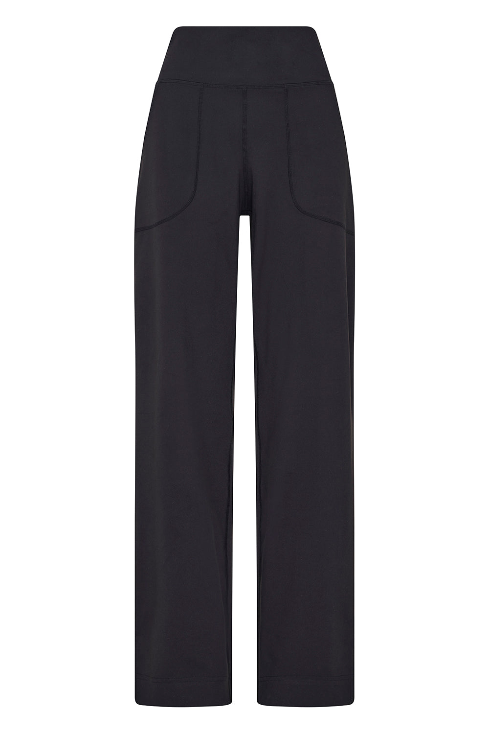 Wide Leg Base Pants for Women - High Waisted Stretchy Comfortable Black Trousers | Perfect for Work, Office, Casual & Lounge Wear