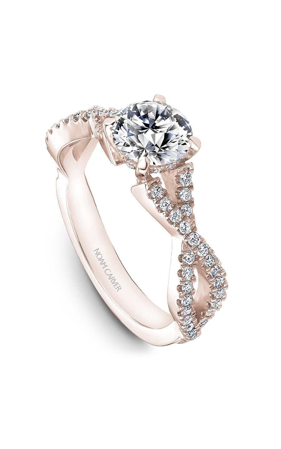 Noam Carver B522 01RA Bridal Engagement Ring - 14K White Gold Diamond Wedding Ring for Women - Perfect for Proposals, Anniversaries & Special Occasions