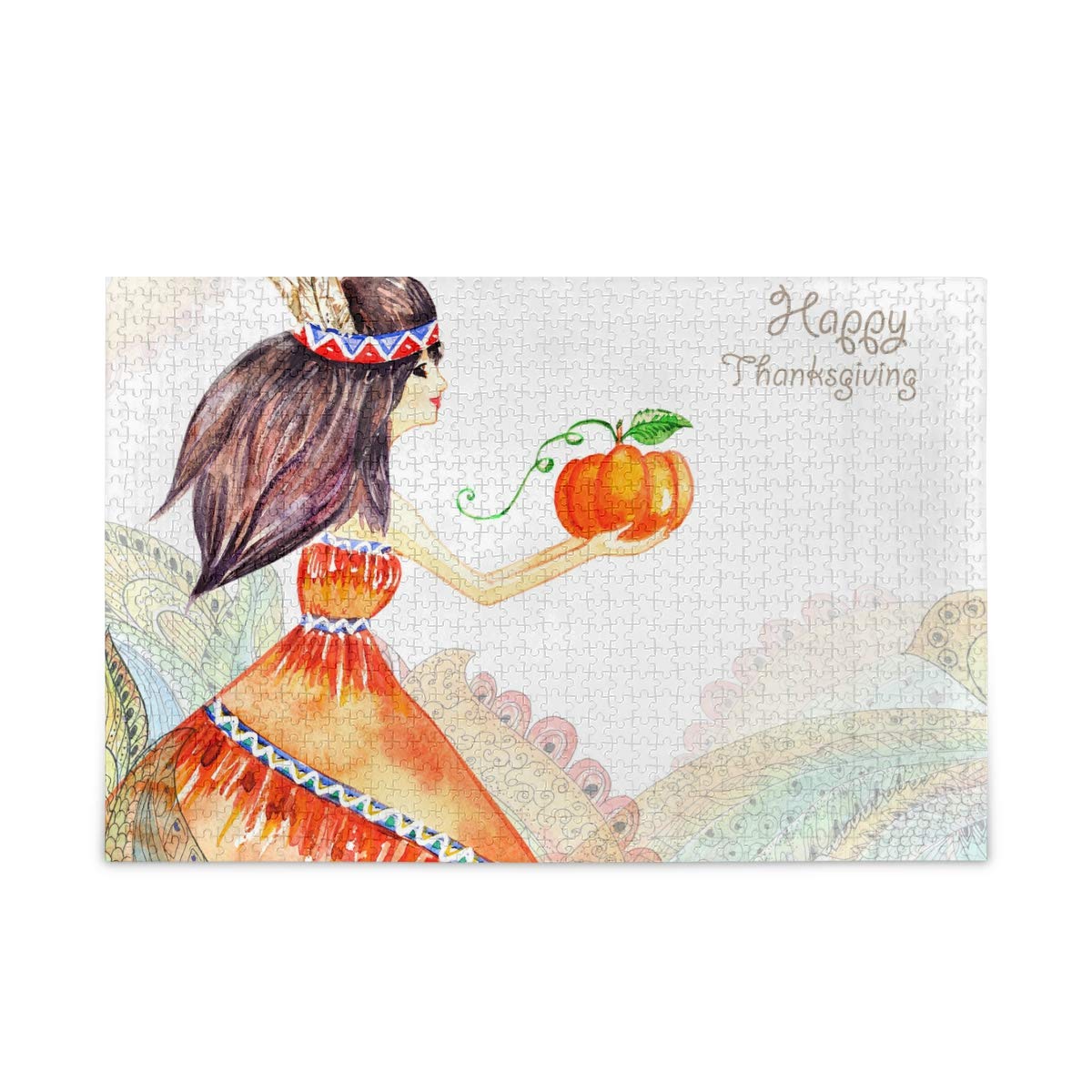 1000 Piece Jigsaw Puzzle for Kids & Adults - Thanksgiving Girl with Pumpkin - Large Puzzle Game Toy Gift for Family & Friends - Perfect for Holiday Gifts, Family Game Nights & Relaxation Activities