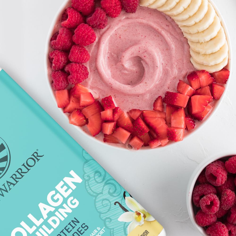 Sunwarrior Vegan Collagen Peptides Powder - Plant-Based Protein for Women with Hyaluronic Acid, Biotin & Vitamin C | Promotes Healthy Hair, Skin & Nails | Vanilla Flavored (40 Servings) | Perfect for Smoothies, Shakes & Post-Workout Recovery
