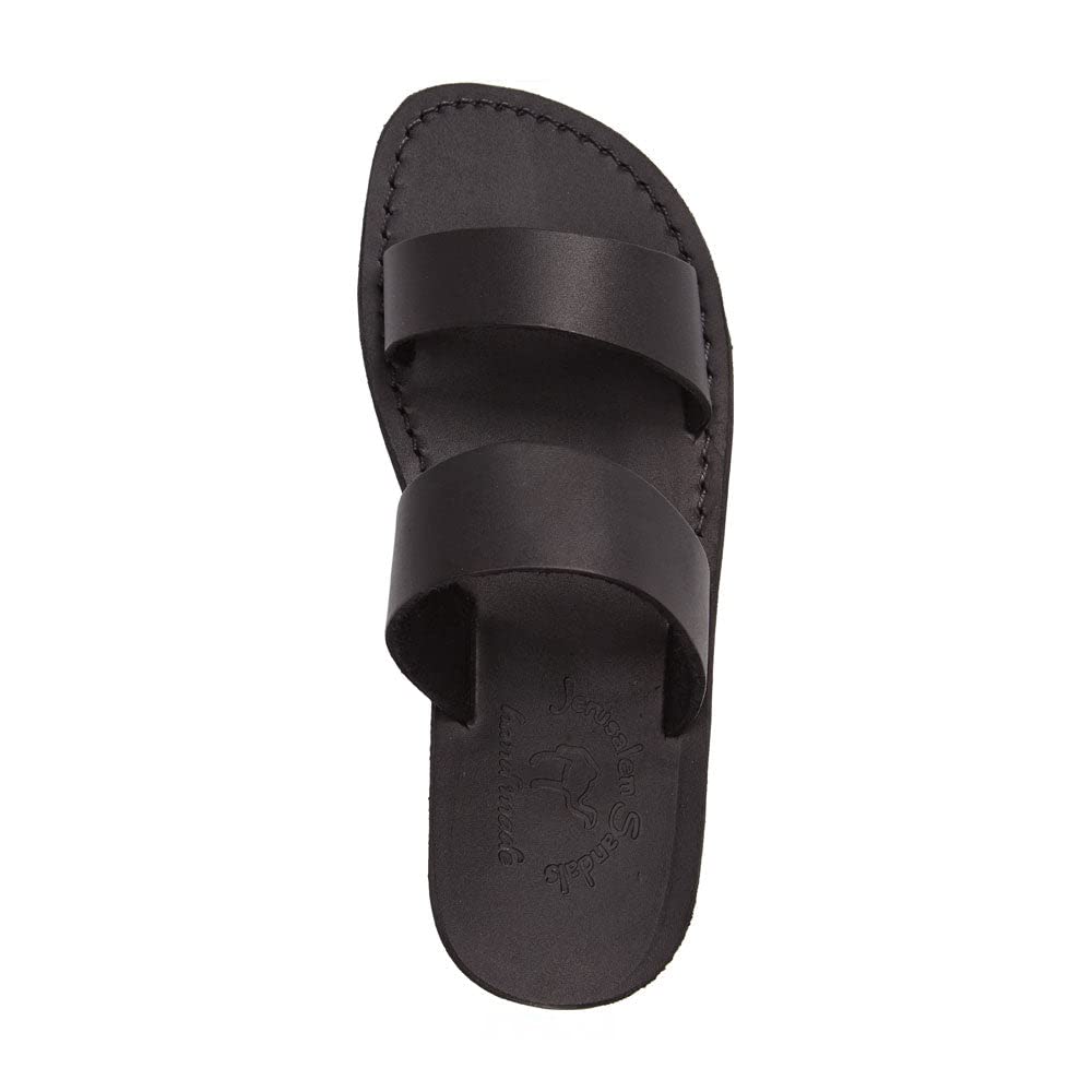 Aviv Men's Leather Double Strap Sandals - Comfortable Casual & Dressy Slide Sandals for Summer, Beach, and Outdoor Wear