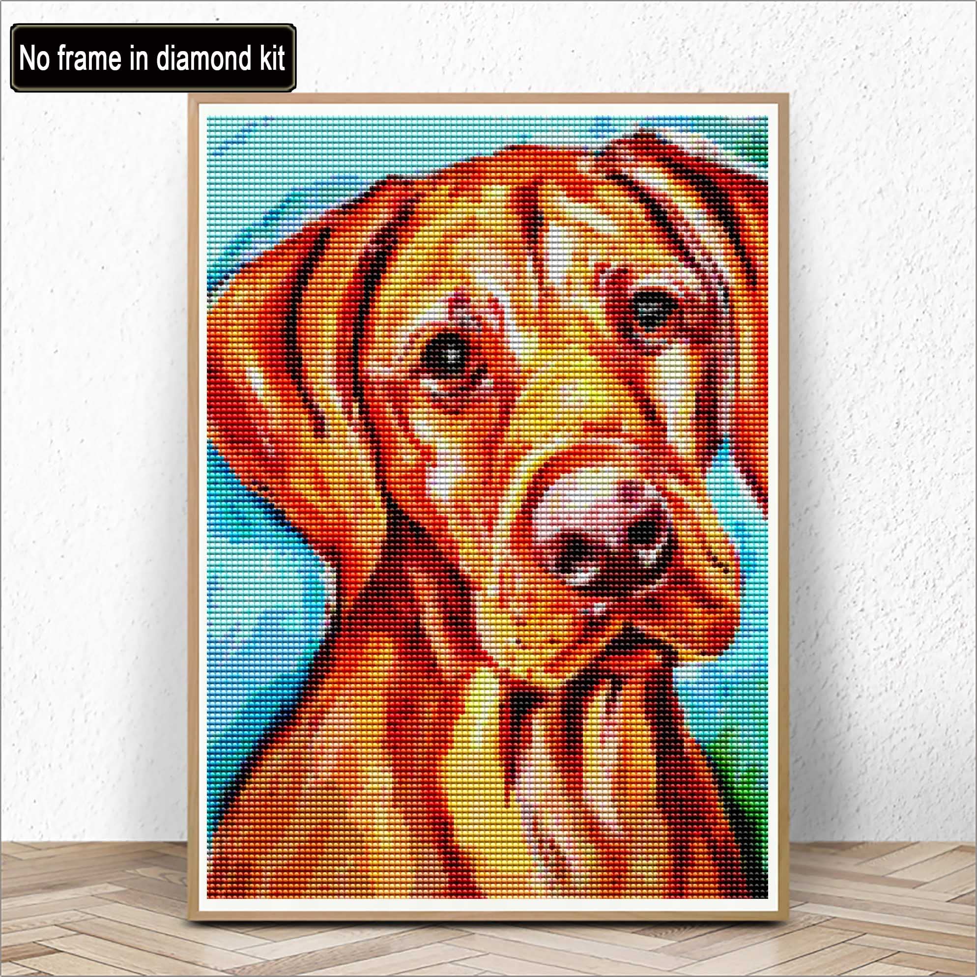 Kaliosy DIY 5D Diamond Painting Kit for Adults - Dog Design by Numbers, 30x40cm (12x16in) Diamond Art Canvas Wall Decor - Perfect for Home Decoration, Stress Relief & Creative Gift