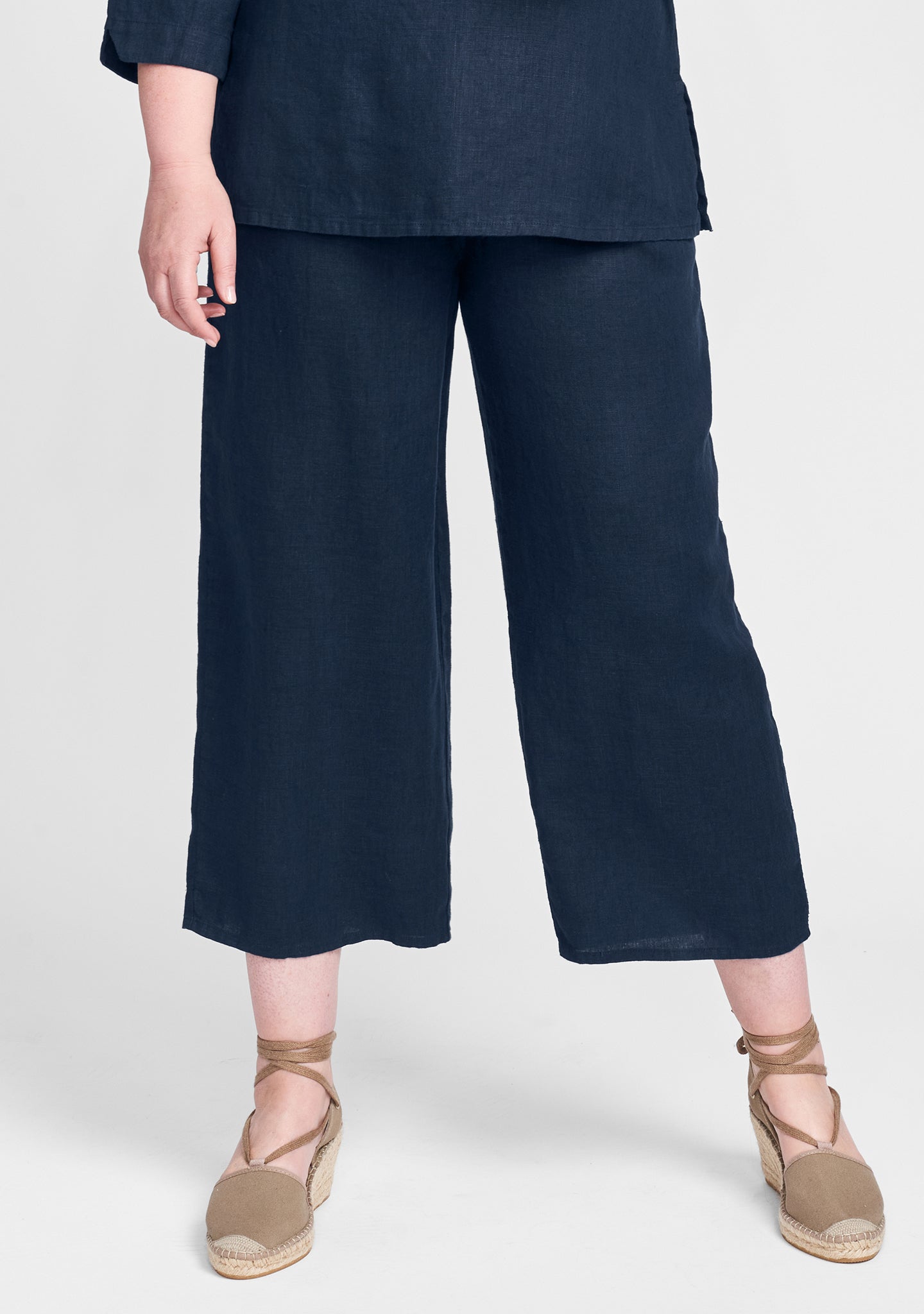 Floods Linen Pants with Elastic Waistband - Breathable Summer Casual Pants for Women | Perfect for Beach, Vacation & Lounge Wear