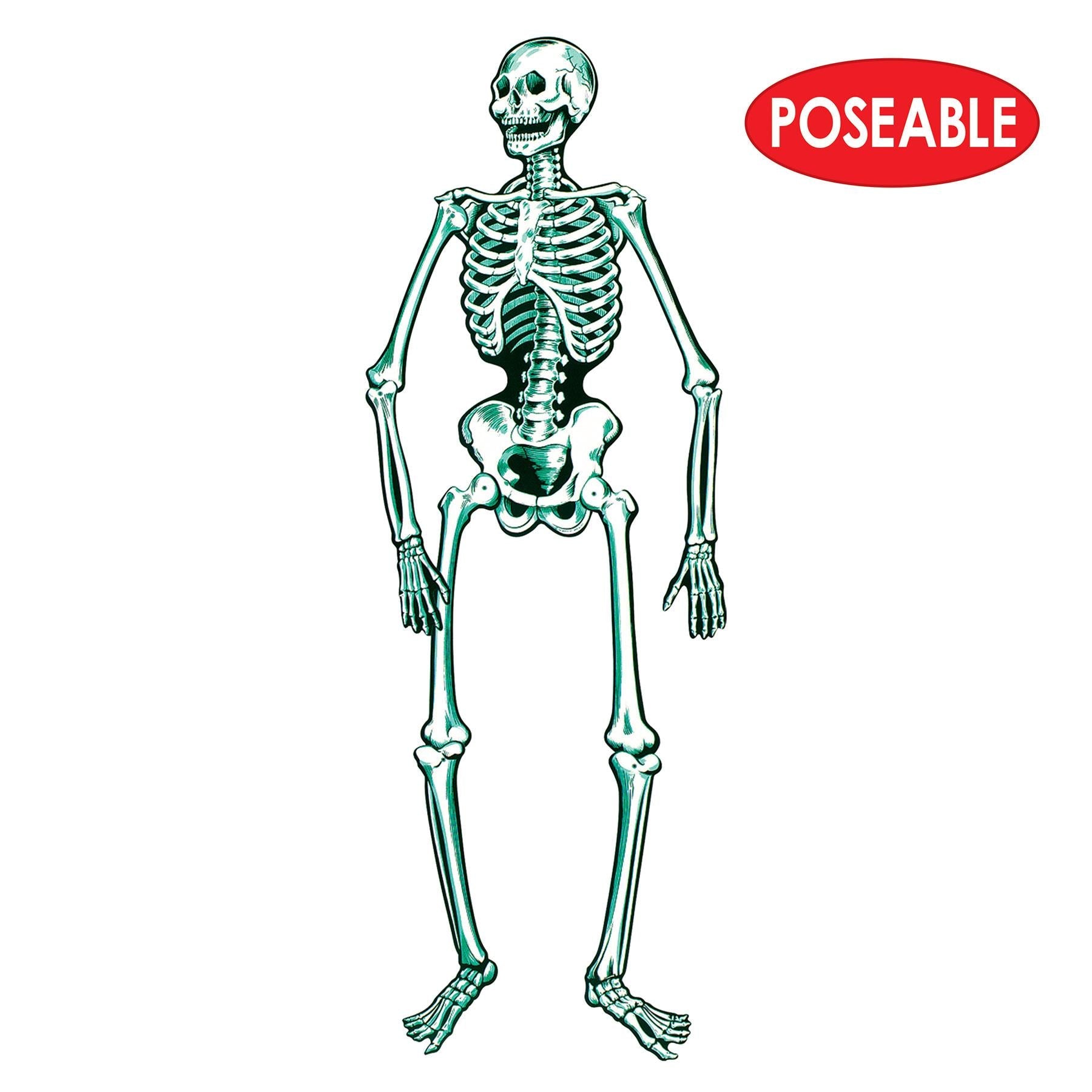 12 Pack Beistle Halloween Jointed Skeleton Decorations - Blue and White Hanging Skeletons for Spooky Party, Haunted House & Outdoor Decor