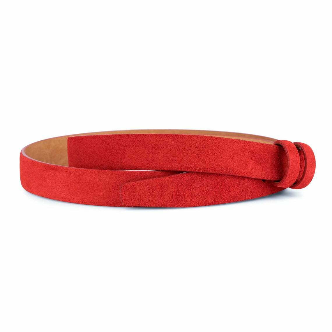1 Inch Red Suede Belt Strap for Ferragamo Buckles - 25mm Genuine Leather Women's Fashion Accessory - Perfect for Dresses, Jeans & Formal Outfits