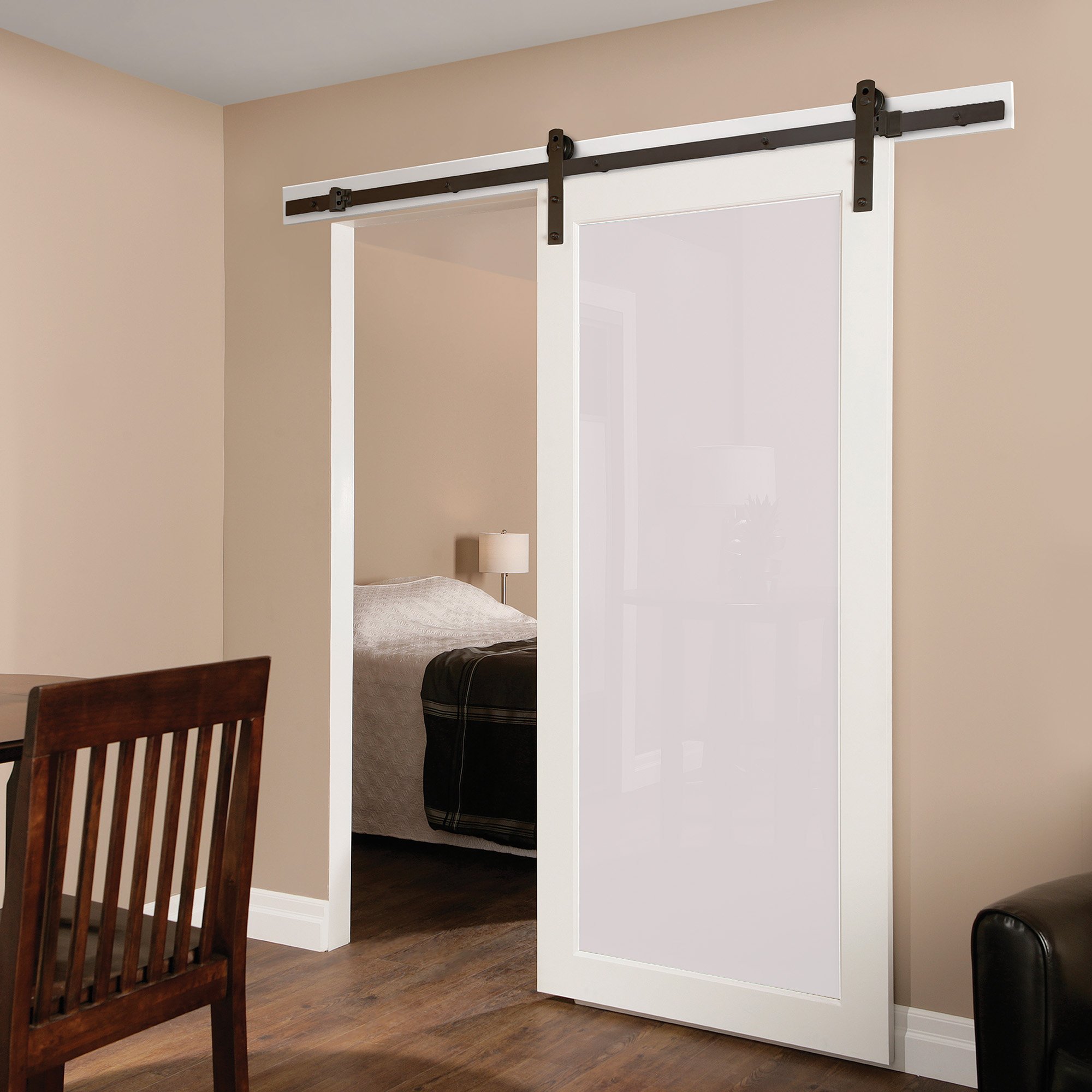 Antique Bronze Sliding Barn Door Hardware Kit - 6.5 Ft Straight Strap for Rustic Home Decor | Perfect for Bedrooms, Closets & Farmhouse Style Interiors