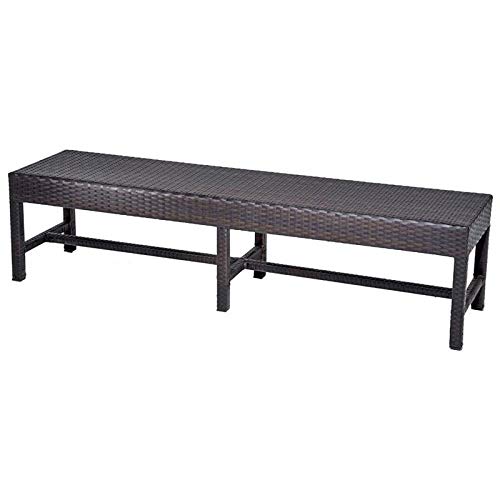 TK Classics BELLE-DTREC-KIT-4C1B-C-BLACK 5-Piece Outdoor Patio Dining Set - Black Wicker Rectangular Table with 4 Chairs & 1 Bench - Perfect for Garden, Backyard, Poolside & Terrace Dining