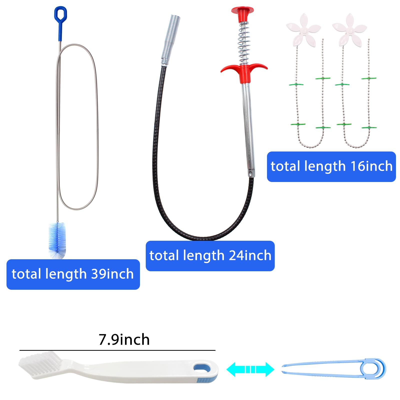Daily Treasures Spring Pipe Drain Snake Tool - Multifunctional Sink & Sewer Clog Remover with Cleaning Claw | Perfect for Kitchen, Bathroom & Outdoor Drain Maintenance