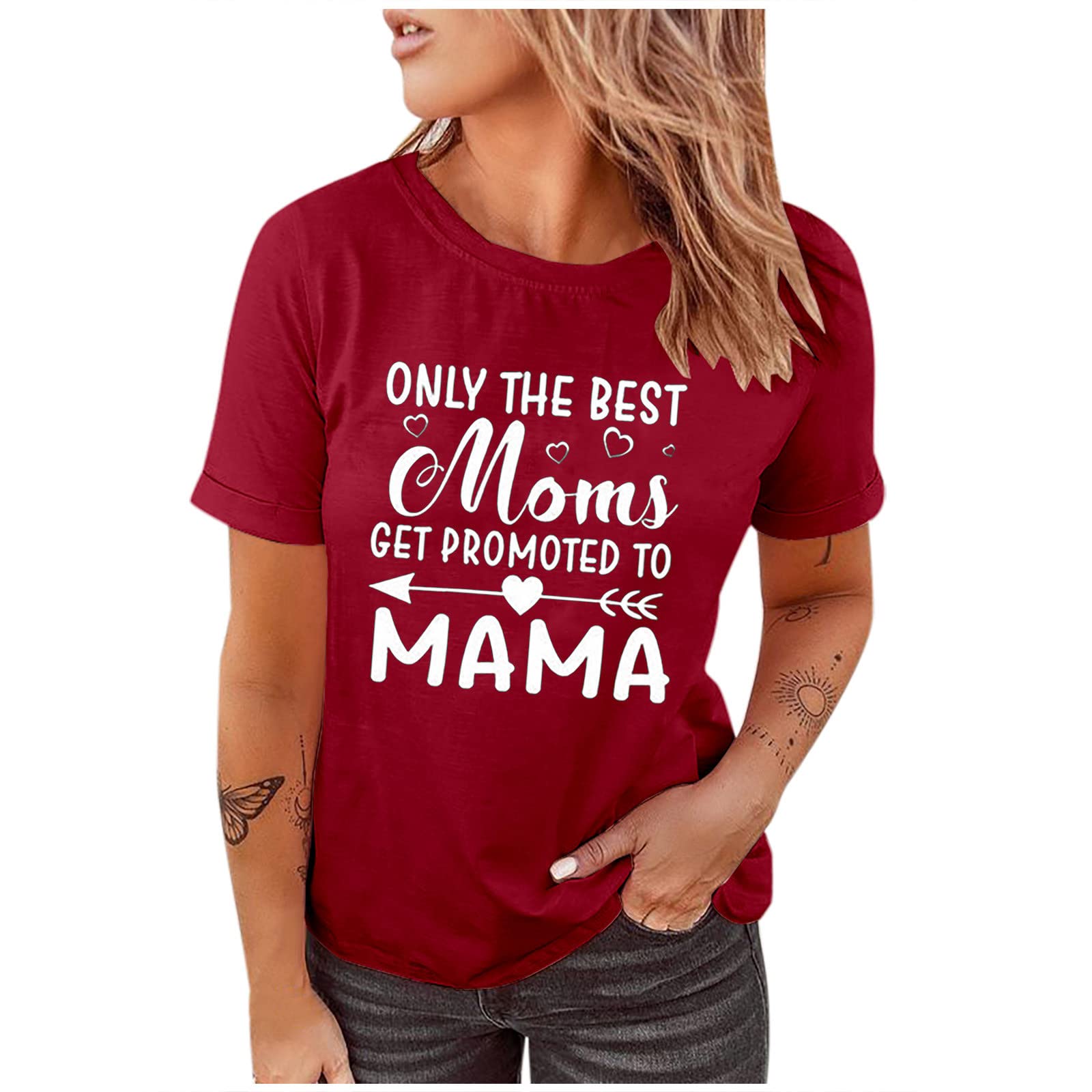 Women's Summer T-Shirts - Short Sleeve Casual Loose Blouse with Funny Letter Print | Cute Graphic Tees for Everyday Wear, Beach Outings & Weekend Hangouts