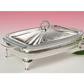 Elegant Silver Plated Casserole Dish with Serving Frame - Perfect for Holiday Dinners, Buffets & Special Occasions