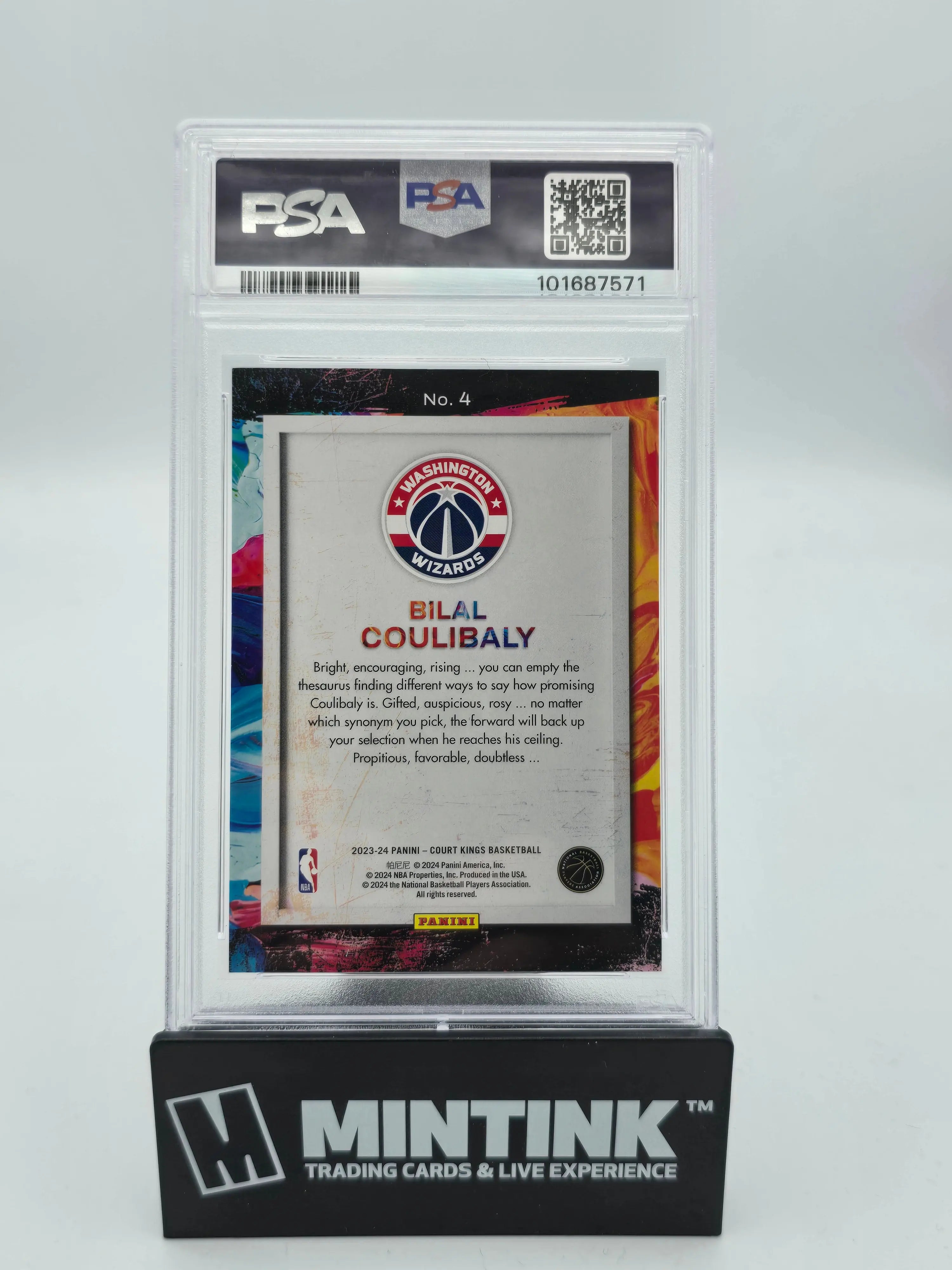 2023 Panini Spectra Court Kings Rookie Exclusive Bilal Coulibaly #4 PSA 8 Graded Basketball Card - Collectible NBA Memorabilia for Sports Fans & Card Investors