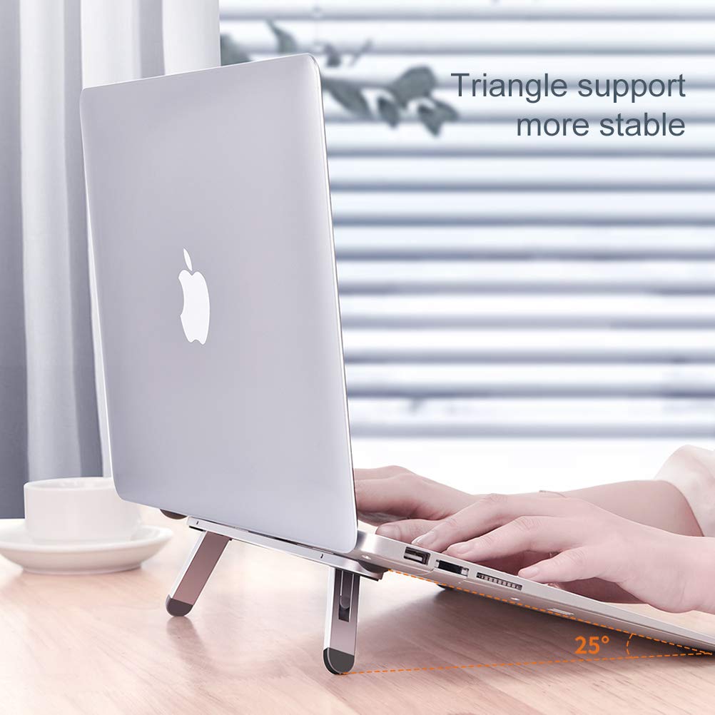 Ergonomic Laptop Stand for Desk - Adjustable Cooling Riser for MacBook, Dell, HP & 10-15.6