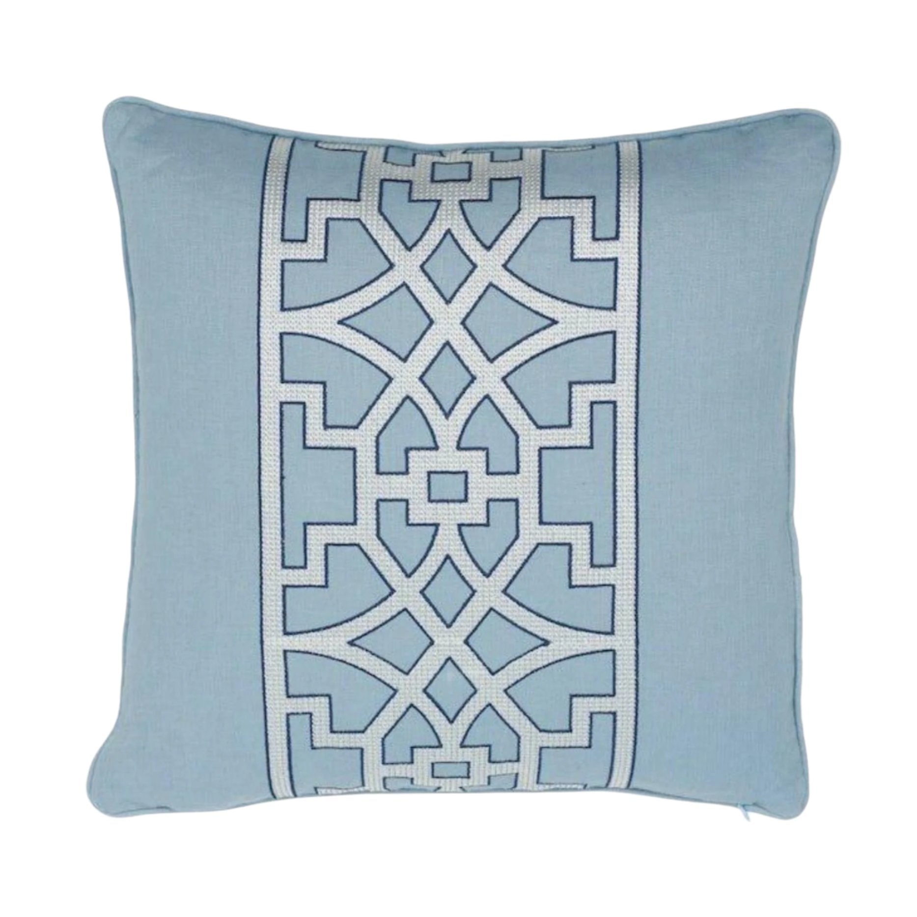 Blue & White Traditional Chinoiserie Fretwork 18