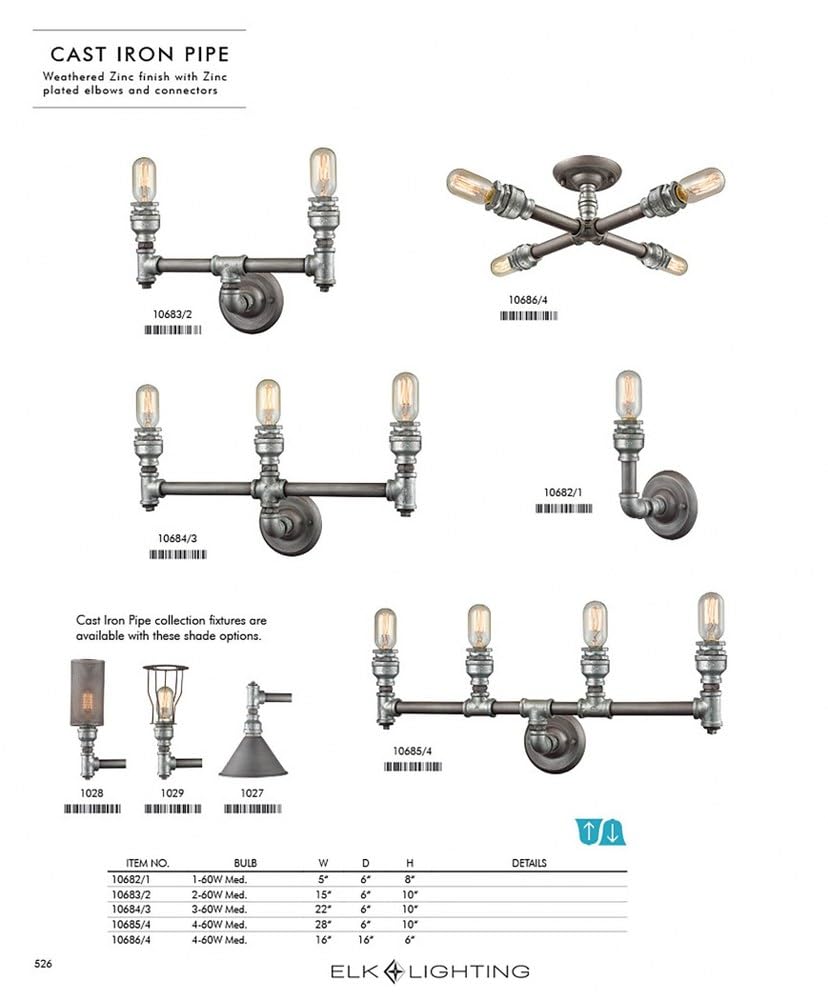 Vintage Steampunk Style Cast Iron Pipe Bathroom Vanity Light with Exposed Bulbs - 4-Light Industrial Ceiling Fixture with Round Back Plate in Weathered Zinc Finish - Perfect for Farmhouse, Loft & Industrial Style Bathrooms