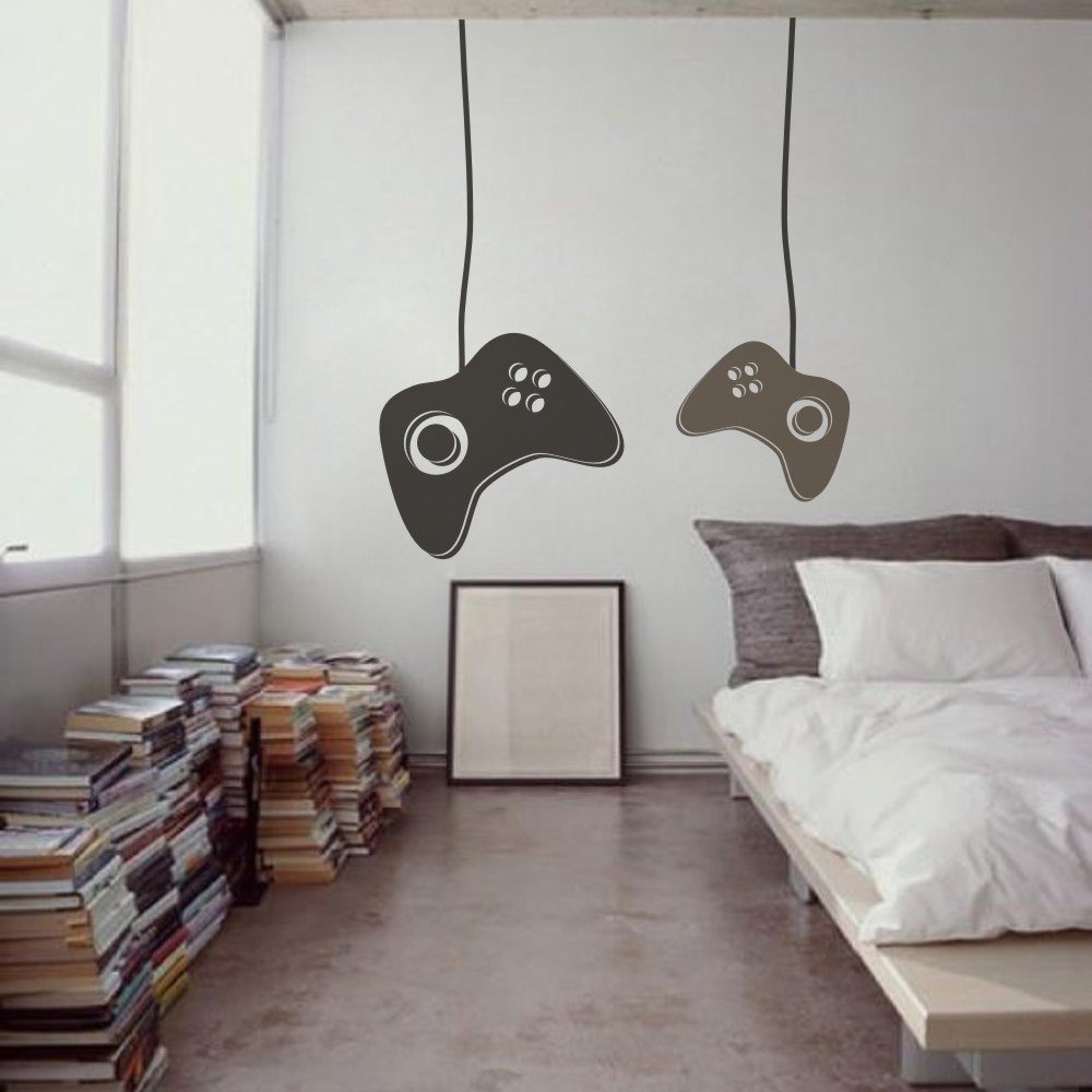 Gaming Wall Decal - Vinyl Game Controller Stickers for Teen & Kids Bedroom Decor (52
