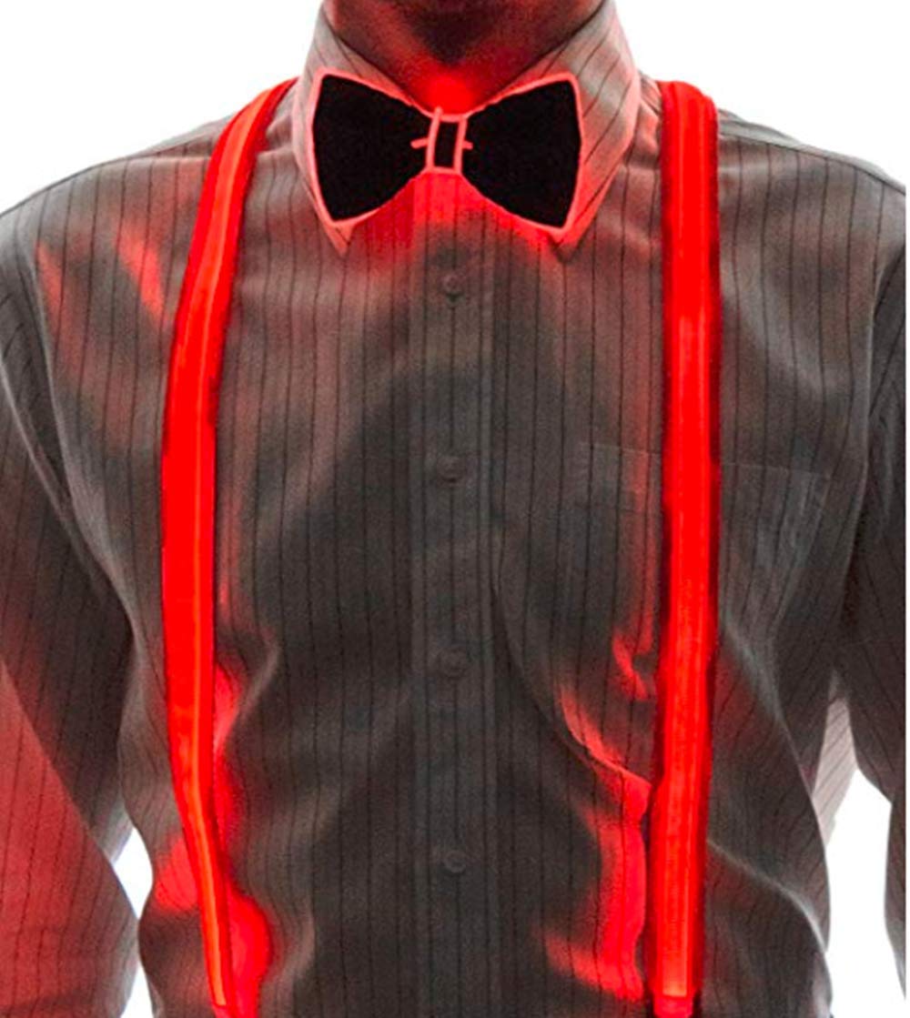 Glowing LED Bow Tie for Men & Women - Adjustable Light Up Bowtie with EL Wire - Perfect for Parties, Raves, Weddings & Cosplay