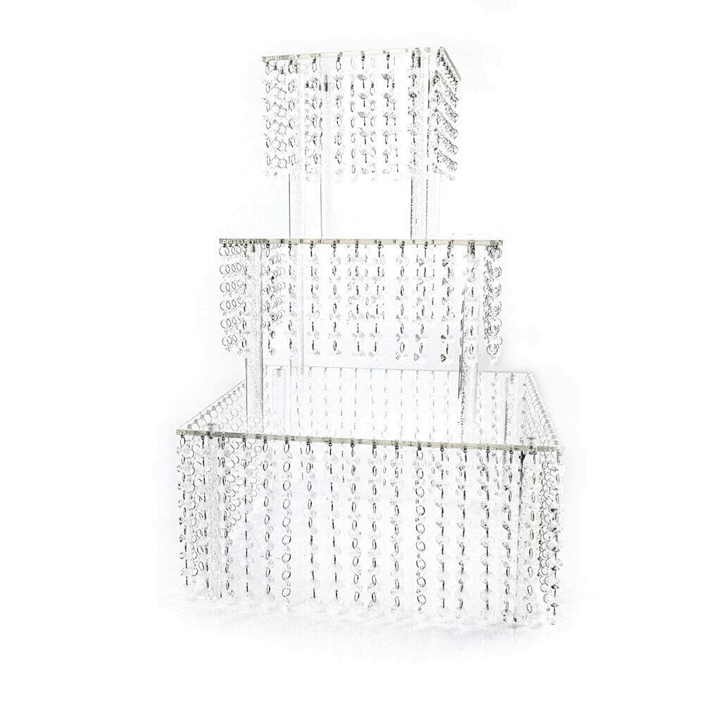 3-Tier Acrylic Crystal Stackable Cake Stand - Elegant Dessert Display for Weddings, Parties & Home Decor | Perfect for Cupcakes, Macarons & Pastries