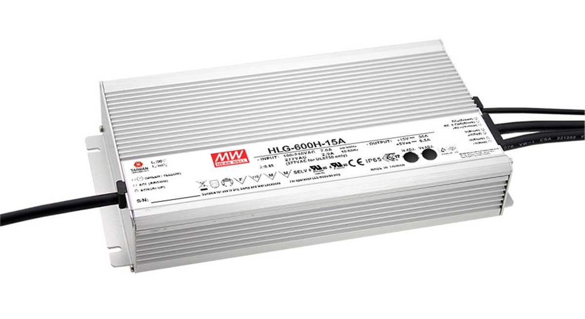 600W 42V 14.3A IP67 Waterproof LED Power Supply with Dimming CV+CC - Perfect for Outdoor LED Lighting, Signage, and Commercial Display Applications