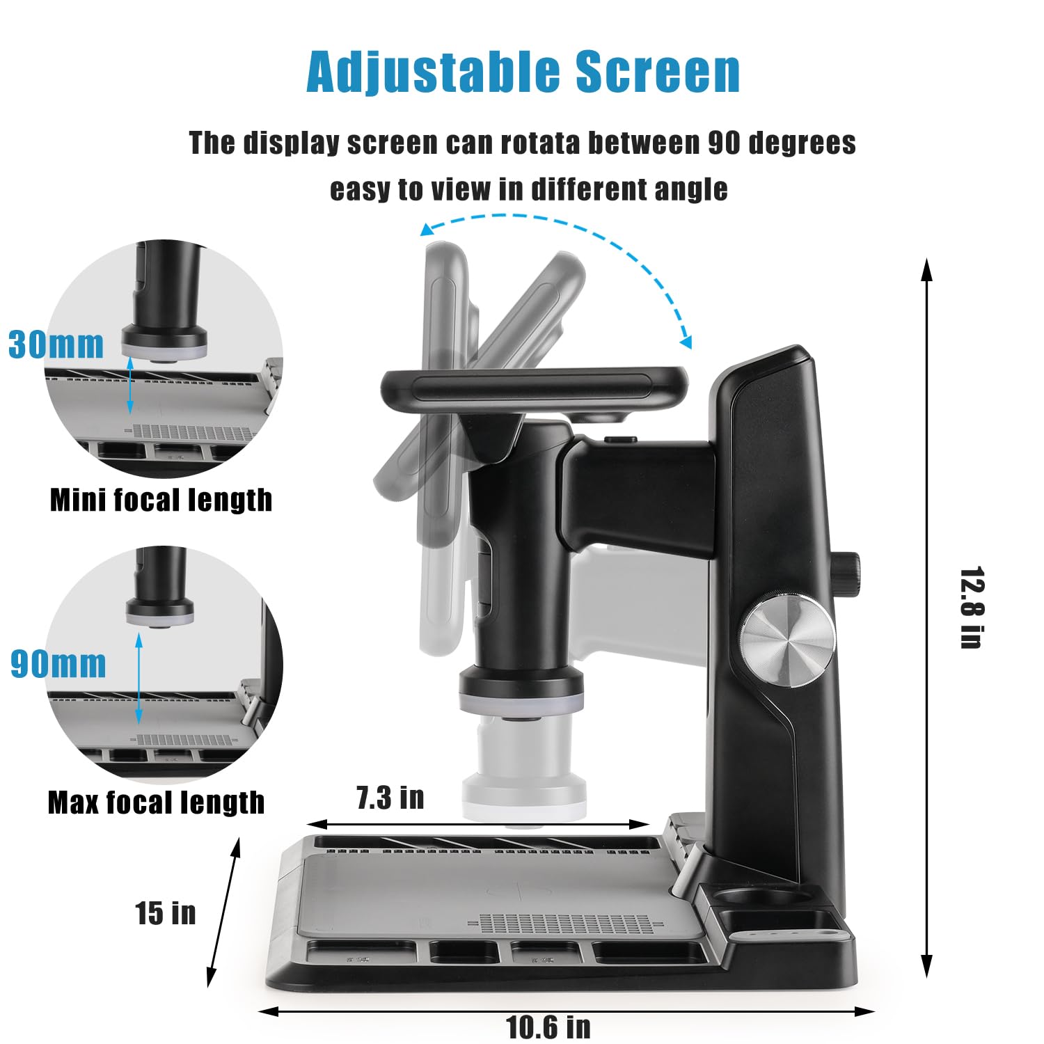 7'' Digital Microscope 1600X Magnification with Silicone Repair Mat & 28 LED Lights - 12MP High Resolution Sensor, IPS Touch Screen for Coin Collecting, Soldering, Electronics Repair (Includes 32GB Storage) - Perfect for Jewelry Inspection, PCB Repair & Hobbyist Use