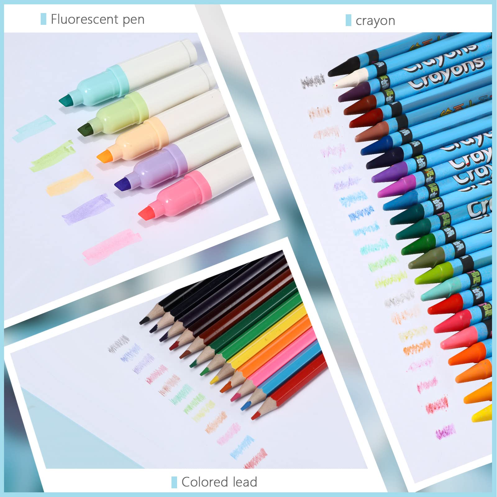 Sabary 58 Pcs Back to School Supply Kit for Girls - Complete Classroom Essentials Set with Folders, Notebooks, Pencils, Pens, Ruler, Scissors & More (Blue) - Perfect for Grades K-12 Students, Homeschooling & Teacher Supplies