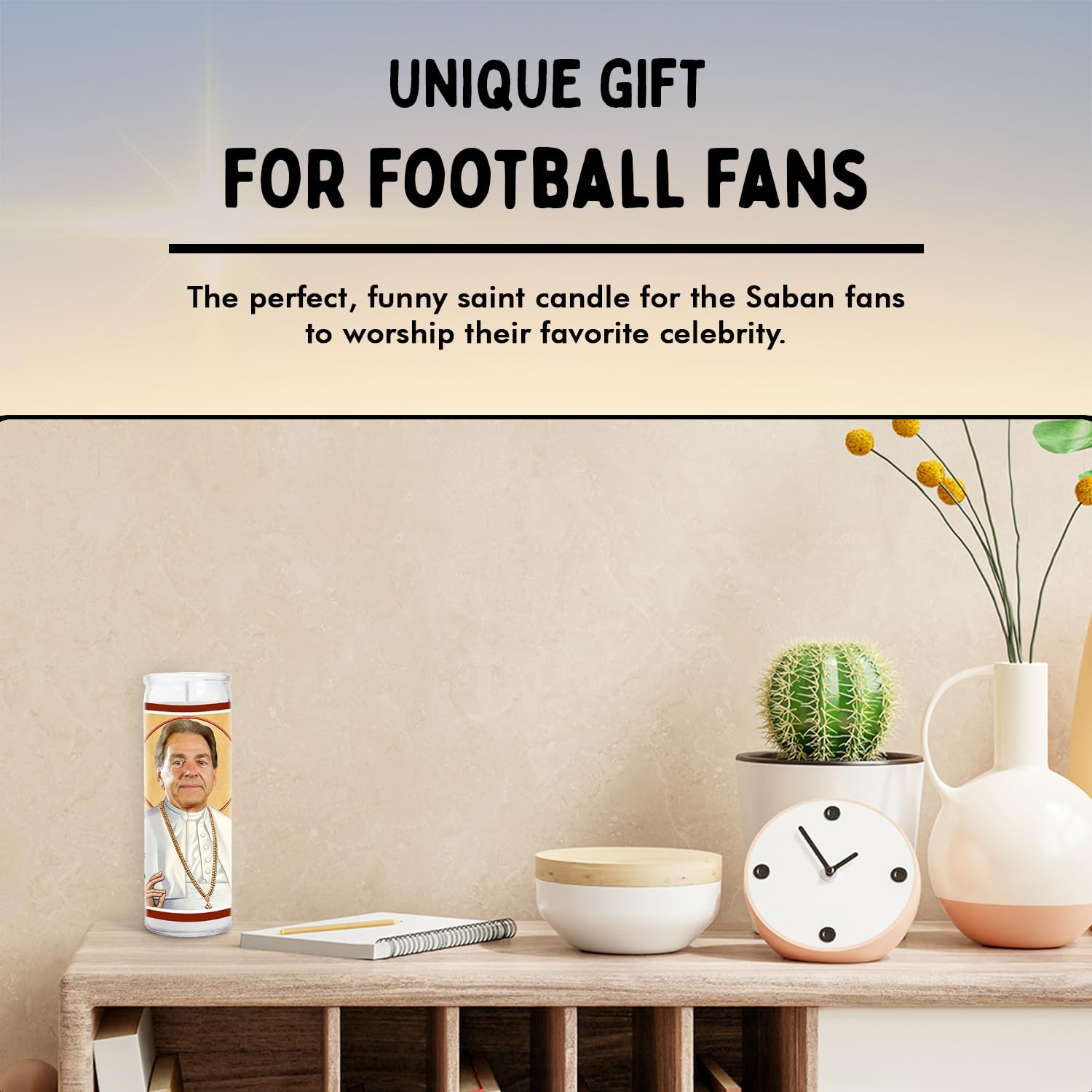 Funny Saint Saban Candles - Handmade Soy Wax in Glass Jar - Perfect Gift for Football Lovers & Home Decor