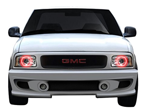 Flashtech LED RGB Multi-Color Halo Ring Headlight Kit with ColorFuse Technology - Bluetooth & RF Remote Control, Smartphone APP Compatible - Fits GMC Sonoma 1994-1997 Models | Upgrade Your Truck Lighting for Night Driving & Custom Car Shows