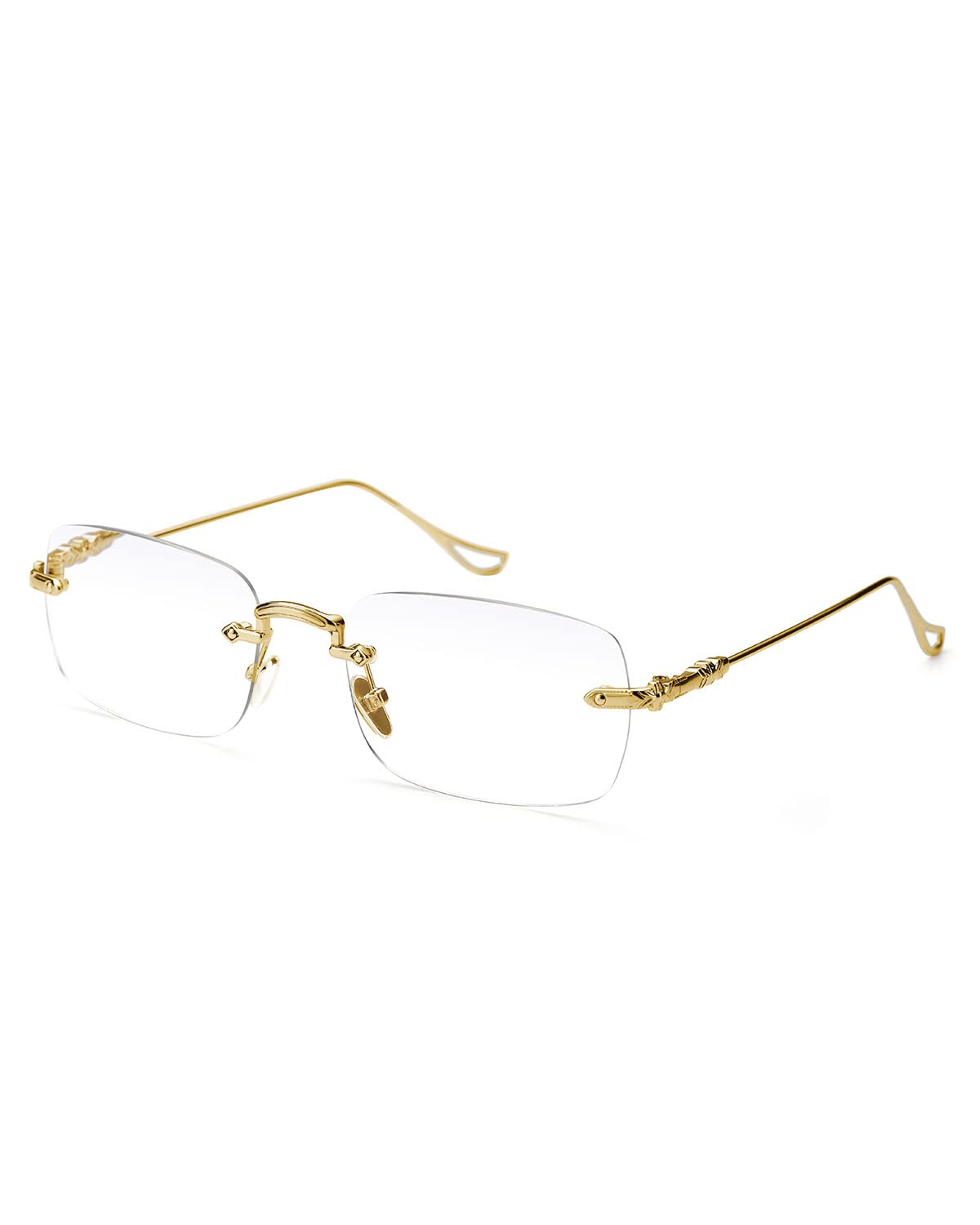 TERAISE Frameless Metal Reading Glasses for Men & Women - Blue Light Blocking Computer Glasses, Anti-Eye Strain, Lightweight & Comfortable for Office Work, Gaming & Screen Time