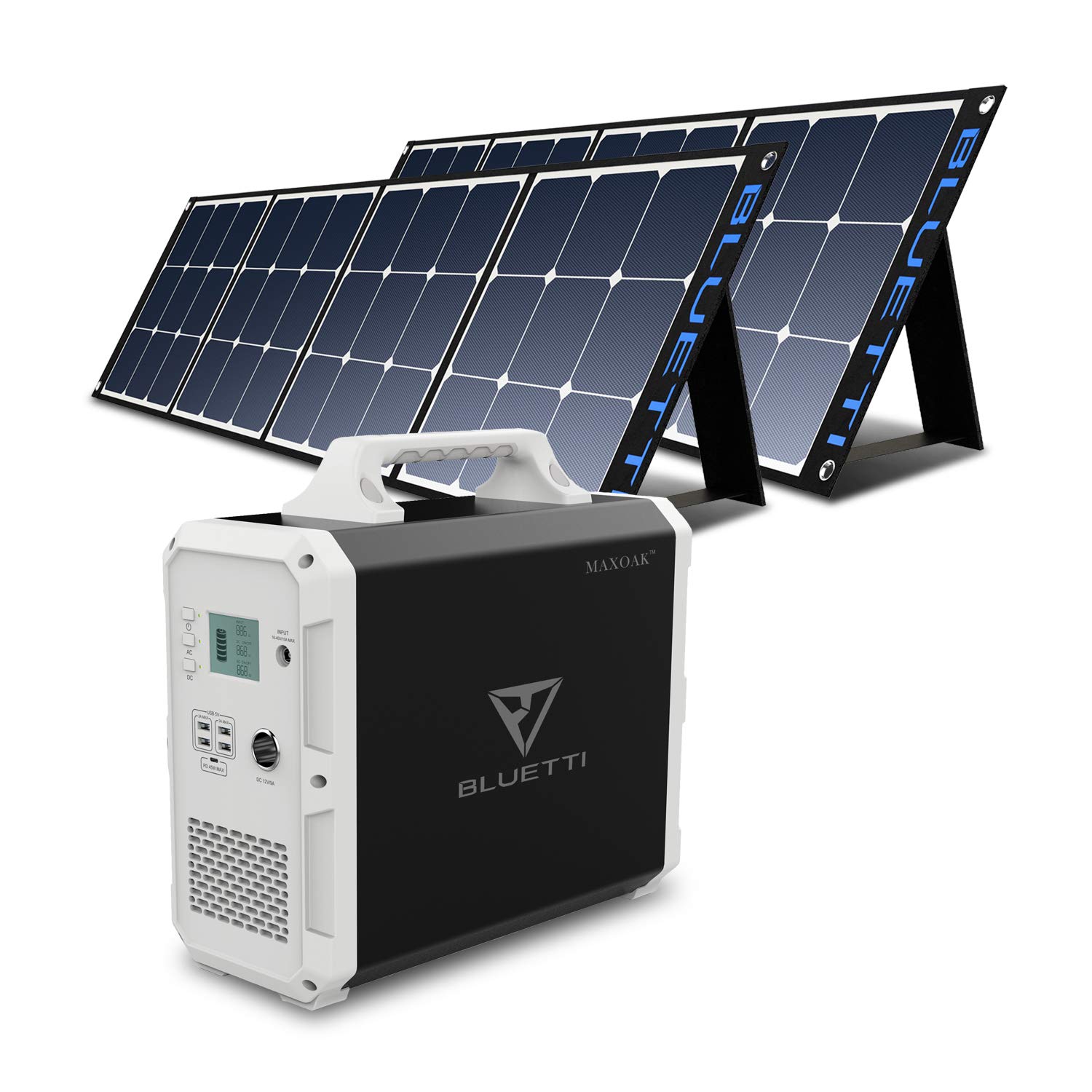 BLUETTI EB150 1500Wh Solar Generator Kit with 2x120W Solar Panels | 1000W Portable Power Station with AC Inverter | Home Backup & Outdoor Camping Power Solution for Emergencies, RV Trips, and Off-Grid Living